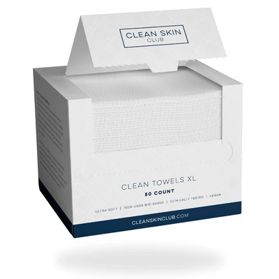 Clean Skin Club Clean Towels XL&trade;, 100% USDA Biobased Face Towel