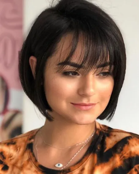 Stylish Bob Haircuts with Bangs 2 1. Short Bob Cut With Bangs