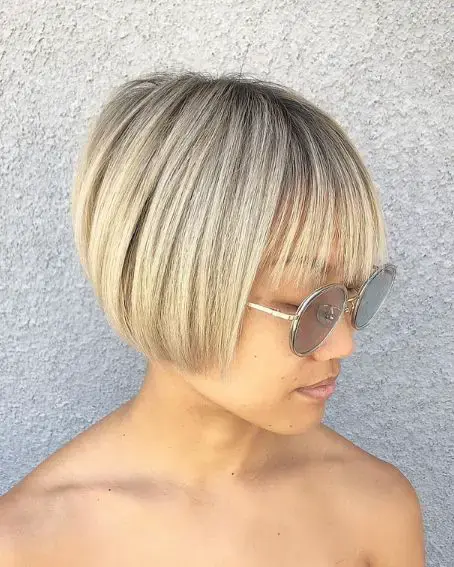 Stylish Bob Haircuts with Bangs 4 Textured Blonde Short Bob With Bangs