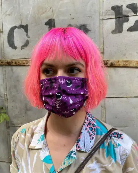 Stylish Bob Haircuts with Bangs 10 9. Pink French Bob with Bangs