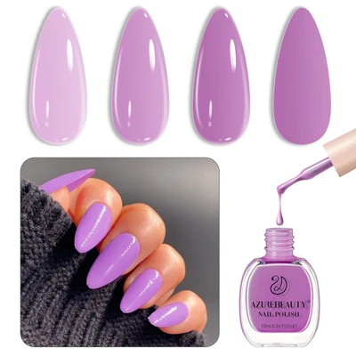 Nail Colors for Over 50 20 AZUREBEAUTY Lavender Purple Quick Dry Super Lustrous Nail Enamel Polish