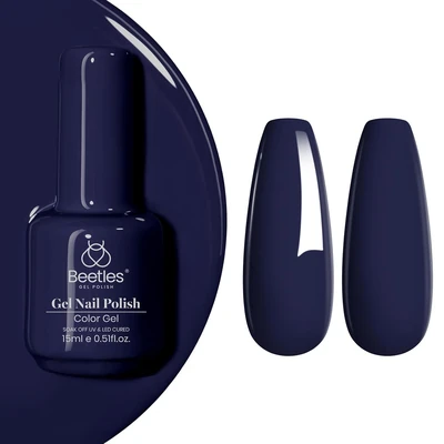 Nail Colors for Over 50 9 Beetles Gel Nail Polish 15 ml Midnight Navy Blue