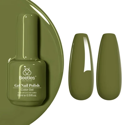 Nail Colors for Over 50 7 Beetles Olive Green Gel Nail Polish