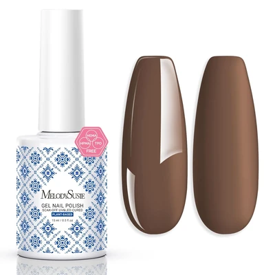 Nail Colors for Over 50 24 MelodySusie Fleurwee Plant Based Gel Nail Polish, Hema Free Mocha Brown Nail Polish