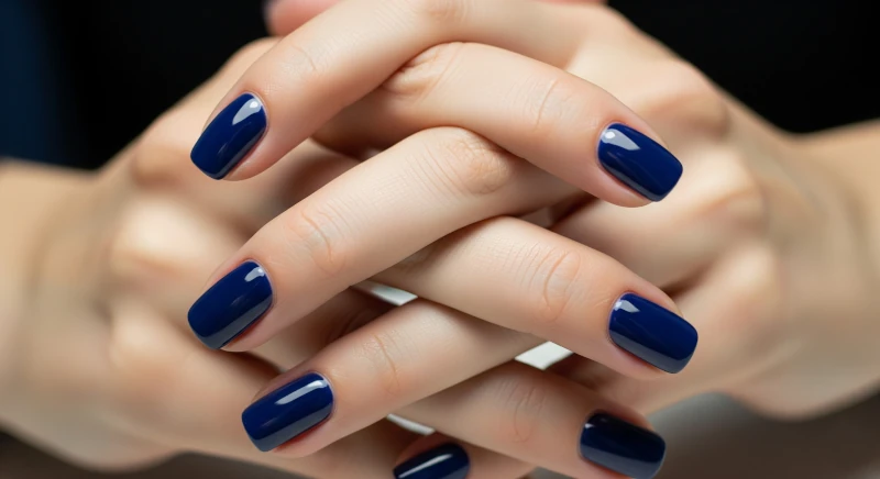 Nail Colors for Over 50 8 Navy Blue Color Nail Polish