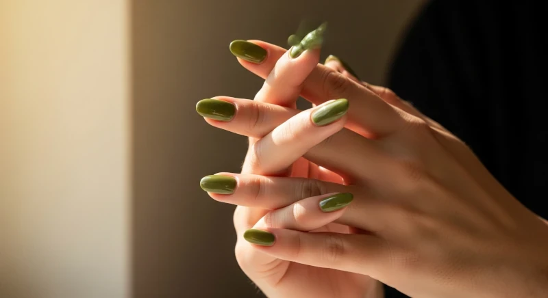 Nail Colors for Over 50 5 Olive Green Nail Polish Color