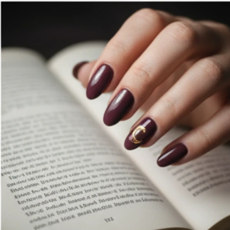 Guide to Stunning Fall Nail Ideas 8 Cranberry Crescent Moon