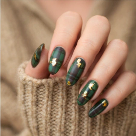 Guide to Stunning Fall Nail Ideas 4 Fall Nails Enchanted Forest Plaid